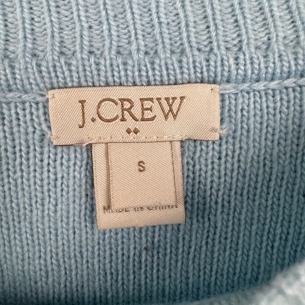J. Crew Light‎ Blue Waffle Knit Merino Wool Blend Crew Neck Sweater Small
